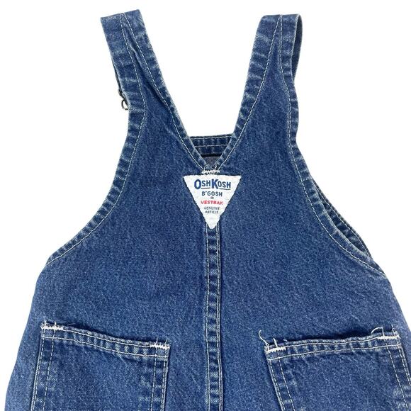 VTG OshKosh B'Gosh Vestbak Denim Overalls Baby Size 12 Months USA Farm Play Cute - Picture 7 of 14